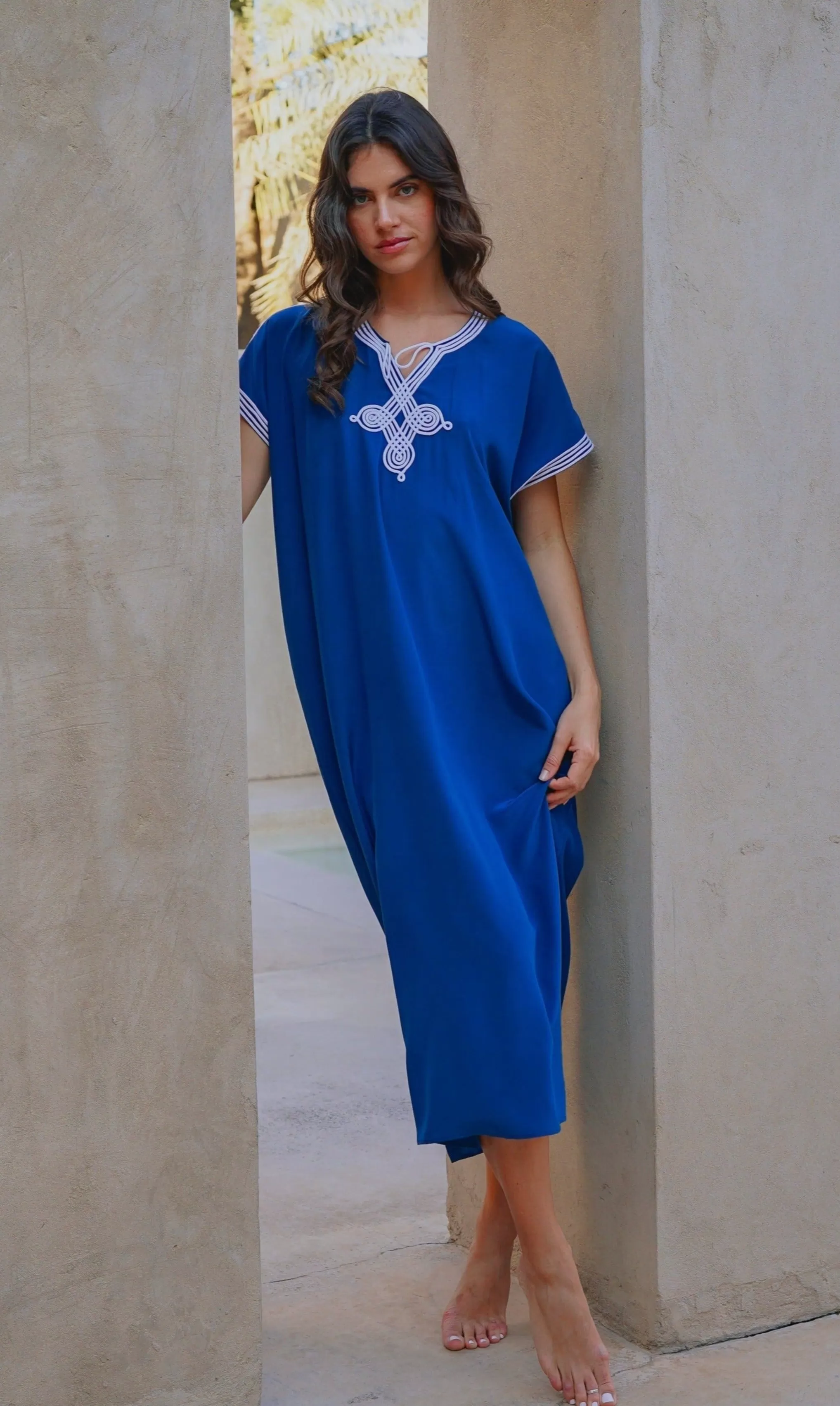 Silk Zineb Kaftan | Sea