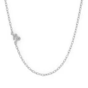 Silver Capricorn Pave Zodiac Necklace