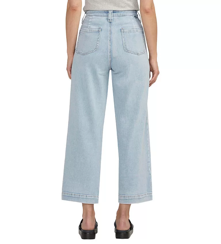 Sophia Wide Leg Crop Jeans, Surf Spray Blue | JAG