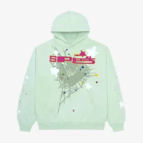 Sp5der 'Sp5 Web Logo' Pullover Hoodie Mint / Lime SS23