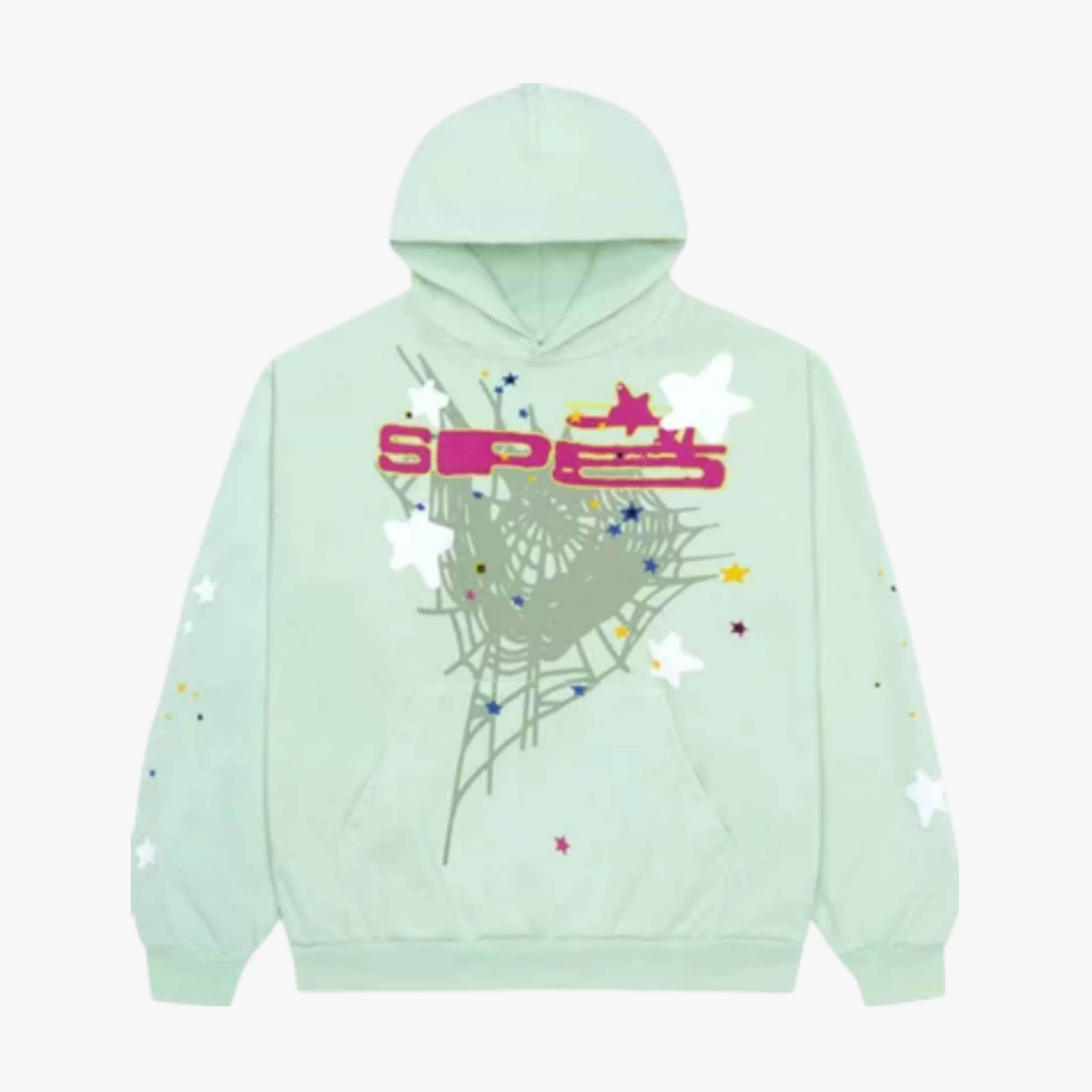 Sp5der 'Sp5 Web Logo' Pullover Hoodie Mint / Lime SS23