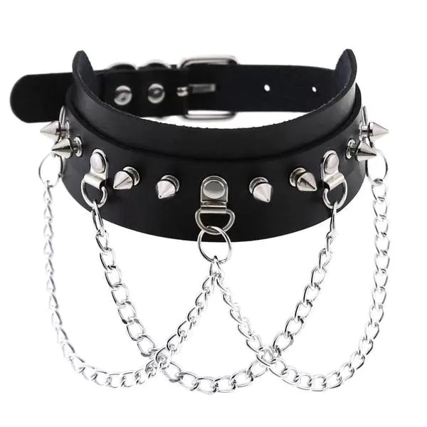 Spike Chain Sub Bondage Choker