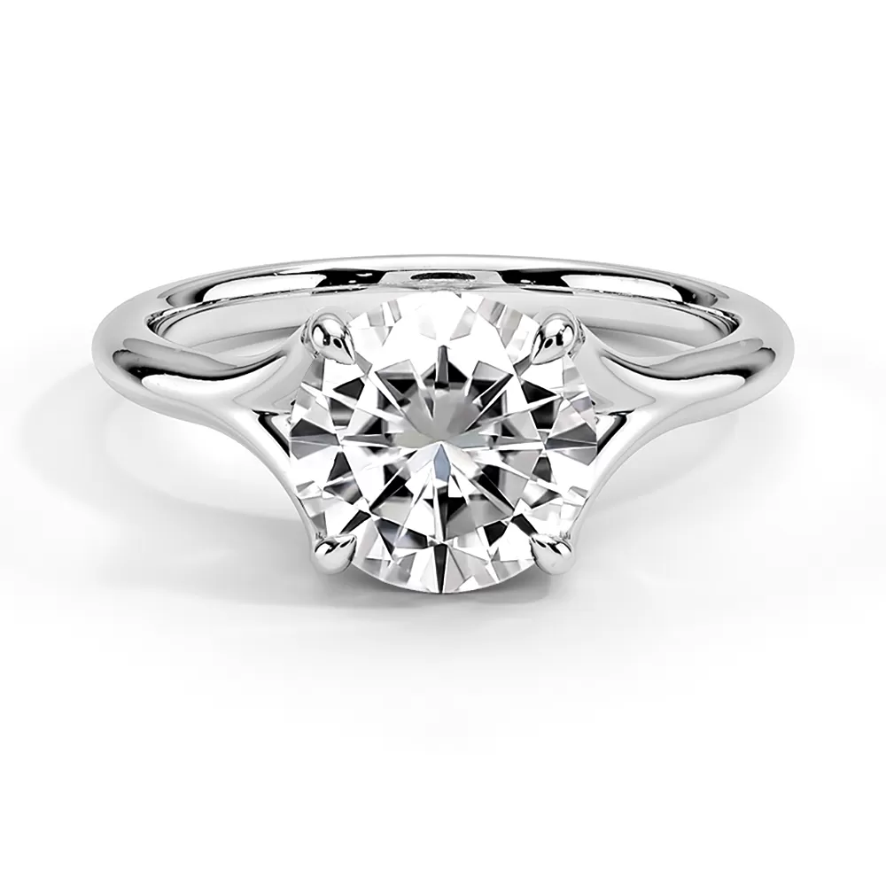 Split Shank Solitaire Round Cut Engagement Ring