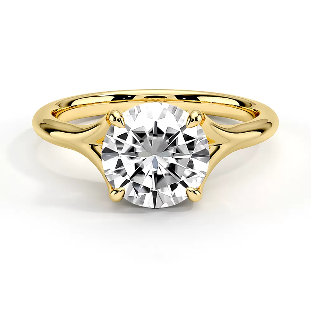 Split Shank Solitaire Round Cut Engagement Ring