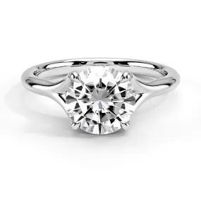 Split Shank Solitaire Round Cut Engagement Ring