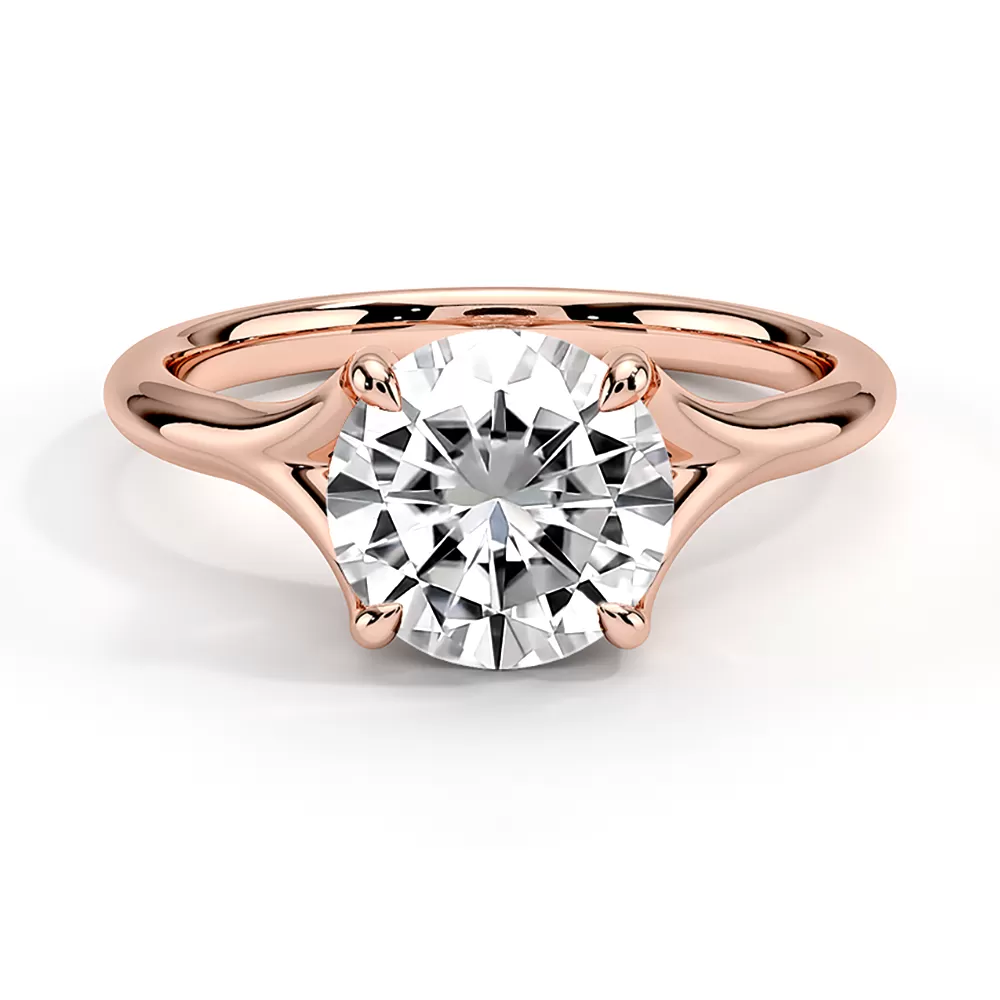 Split Shank Solitaire Round Cut Engagement Ring