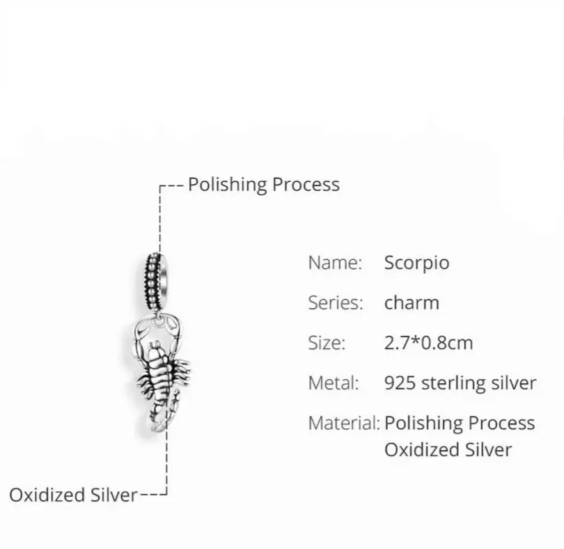 Sterling Silver Scorpion Charm