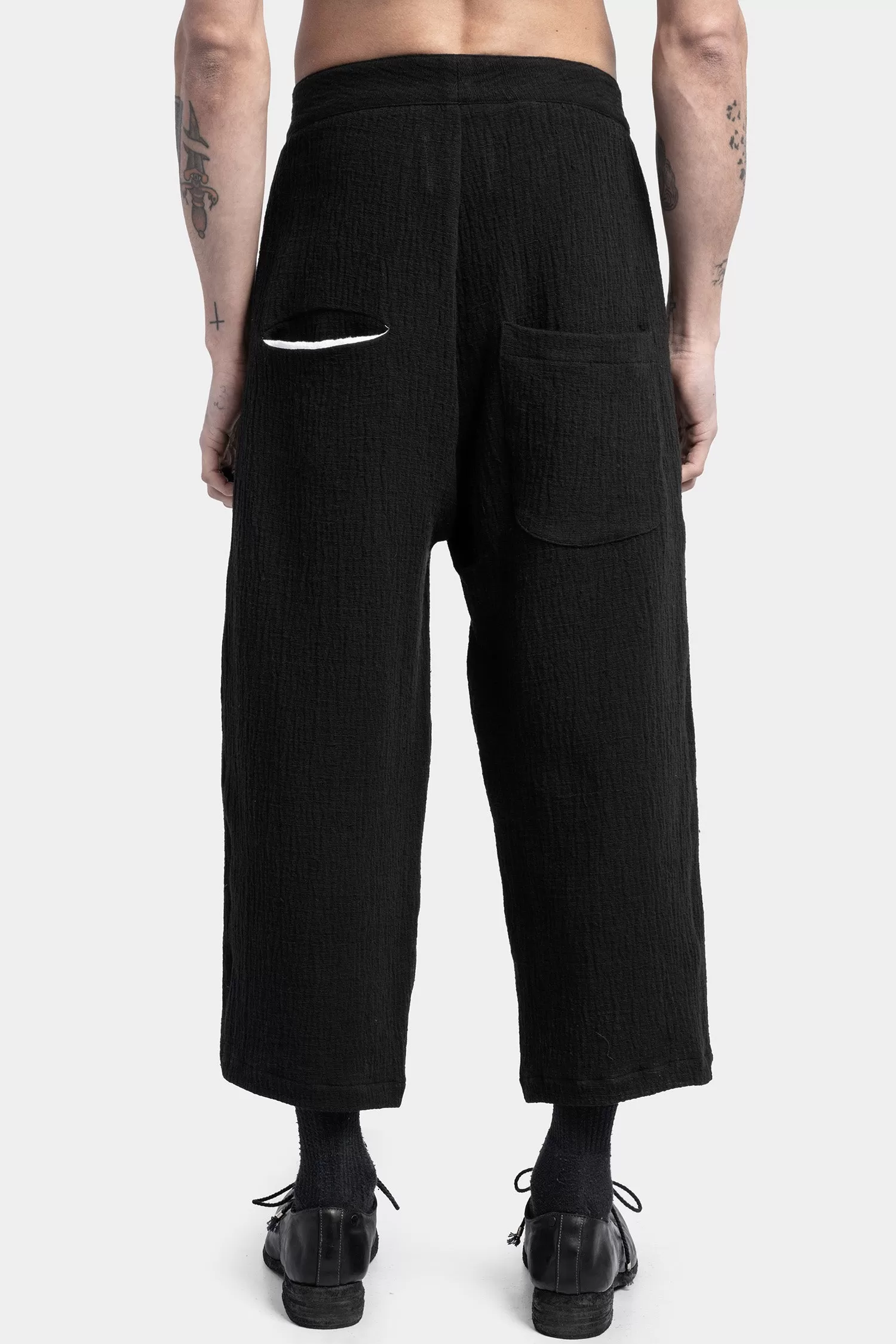 Structured cotton cropped trousers