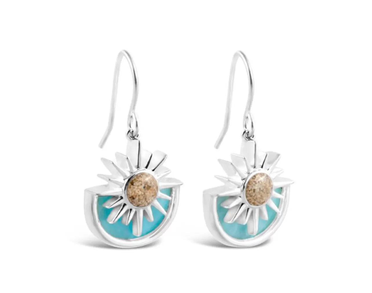 Sun Splash Larimar and Solomons Island Sand Earrings