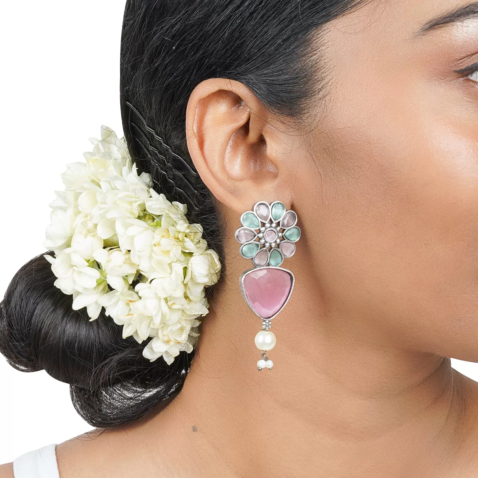 Teejh Ashikaa Multicolored Silver Oxidised Earring