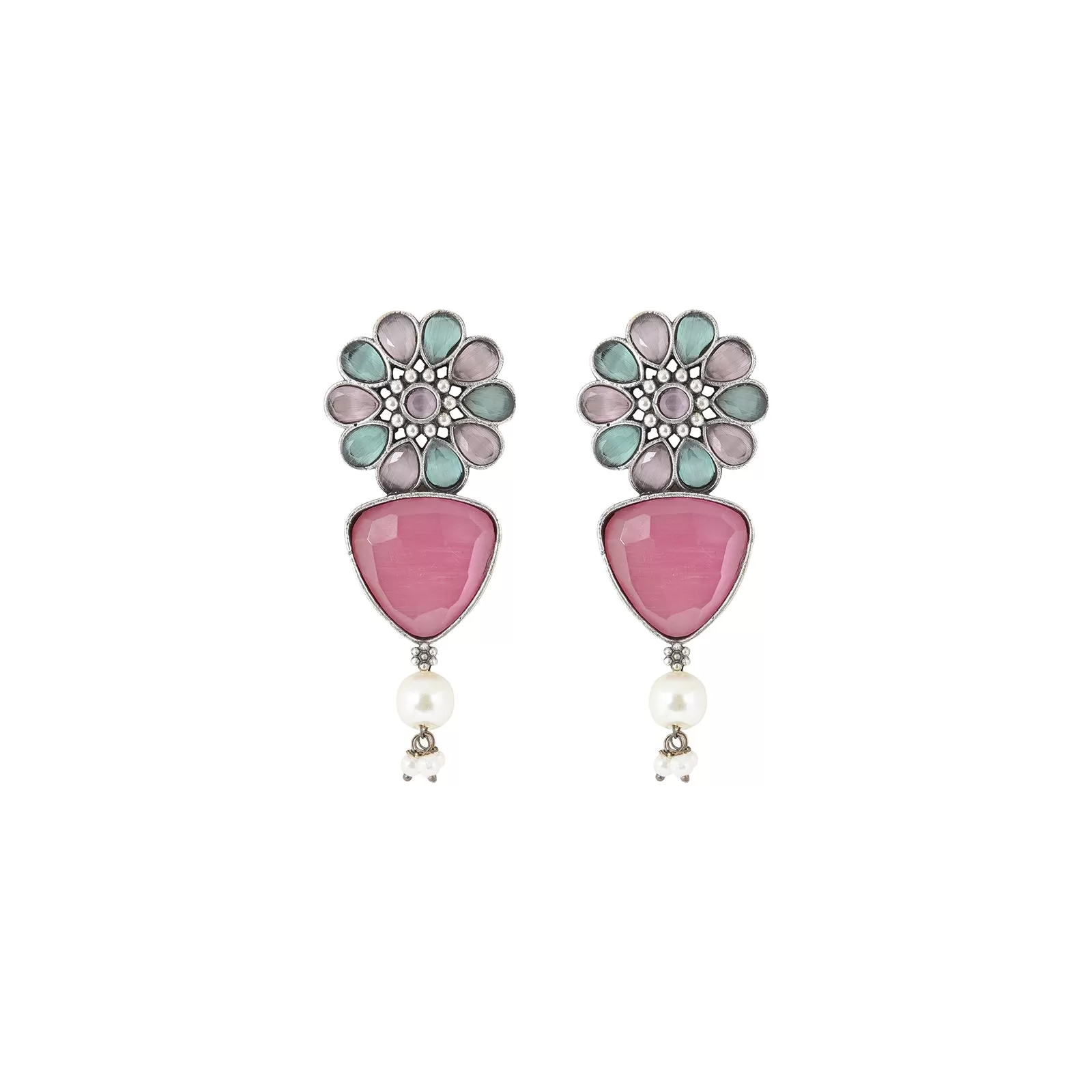 Teejh Ashikaa Multicolored Silver Oxidised Earring