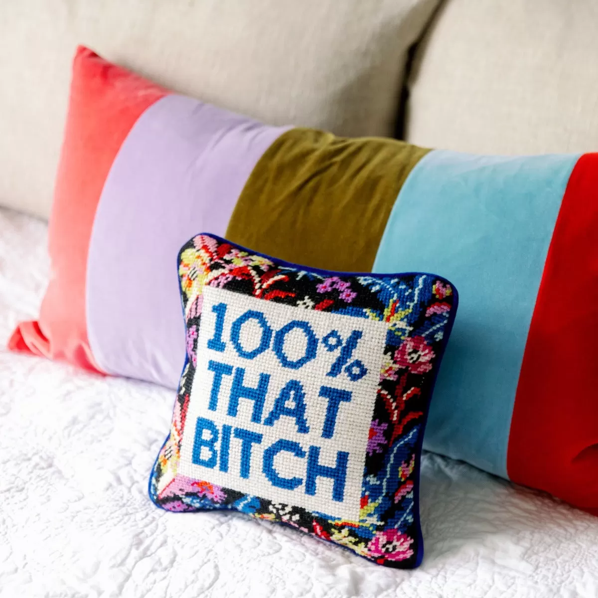 That Bitch Needlepoint Pillow