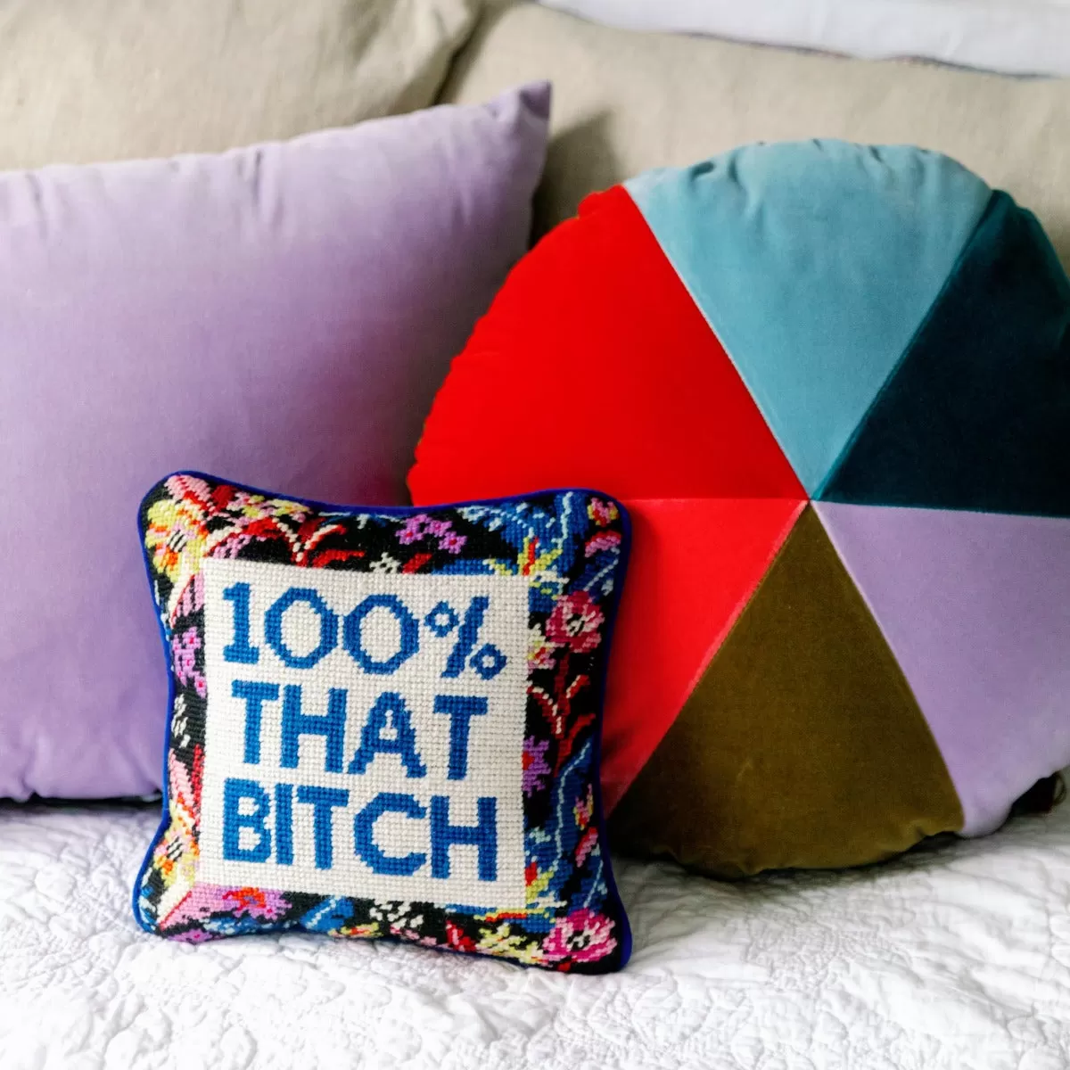 That Bitch Needlepoint Pillow