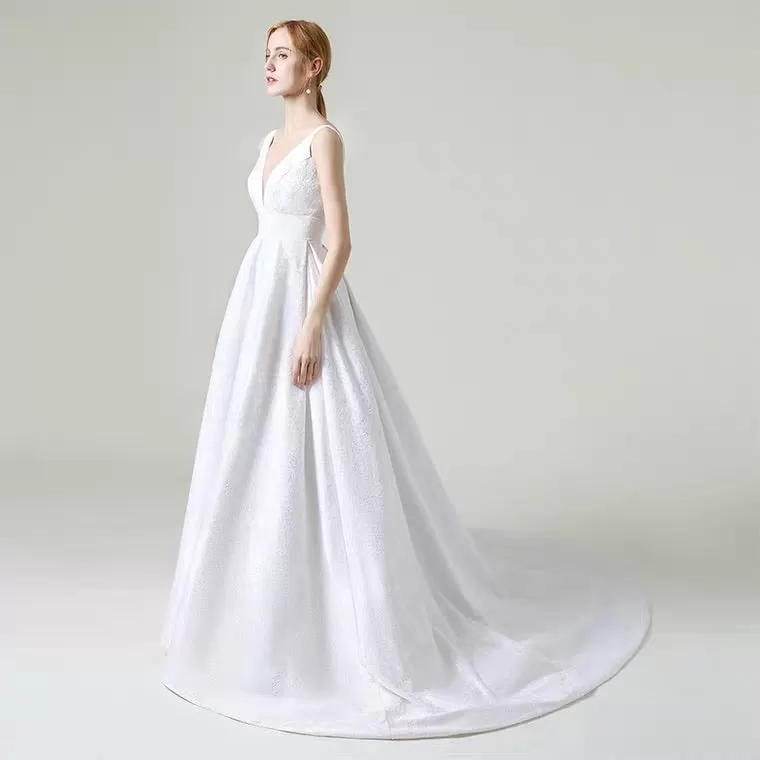 The Kremlena Wedding Bridal Sleeveless Satin Gown