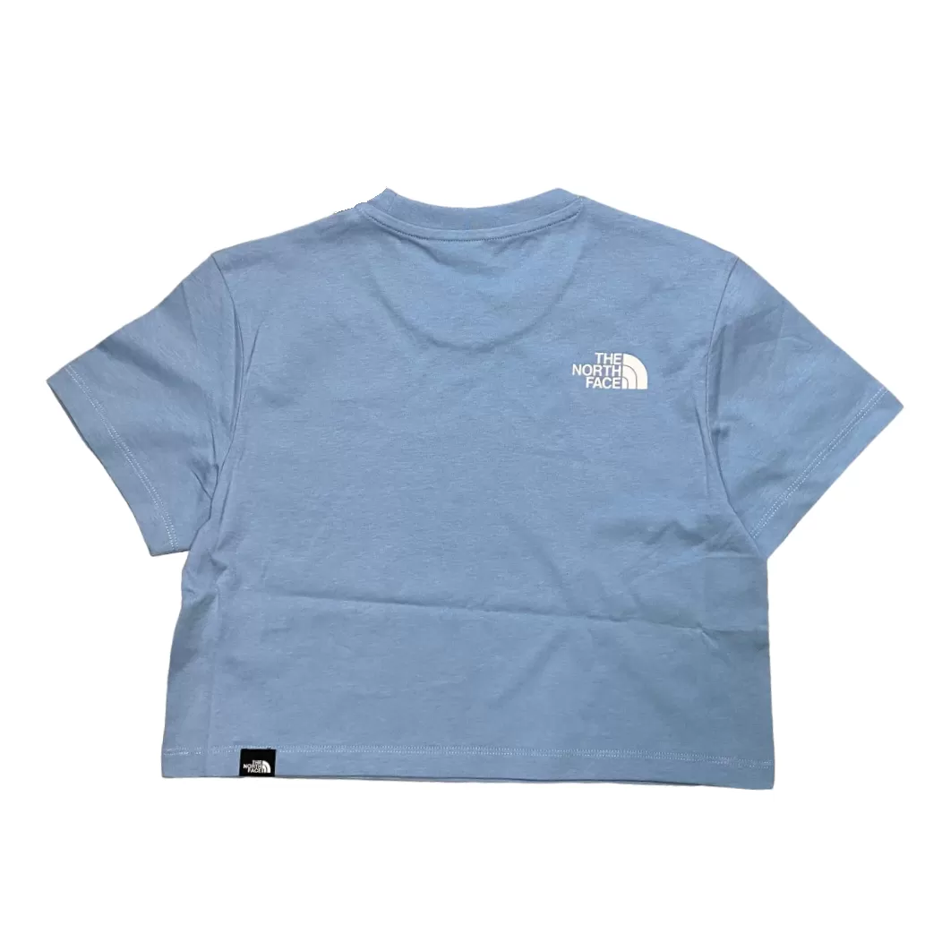 The North Face Crop Easy girls' short sleeve t-shirt NF0A87T7QEO light blue