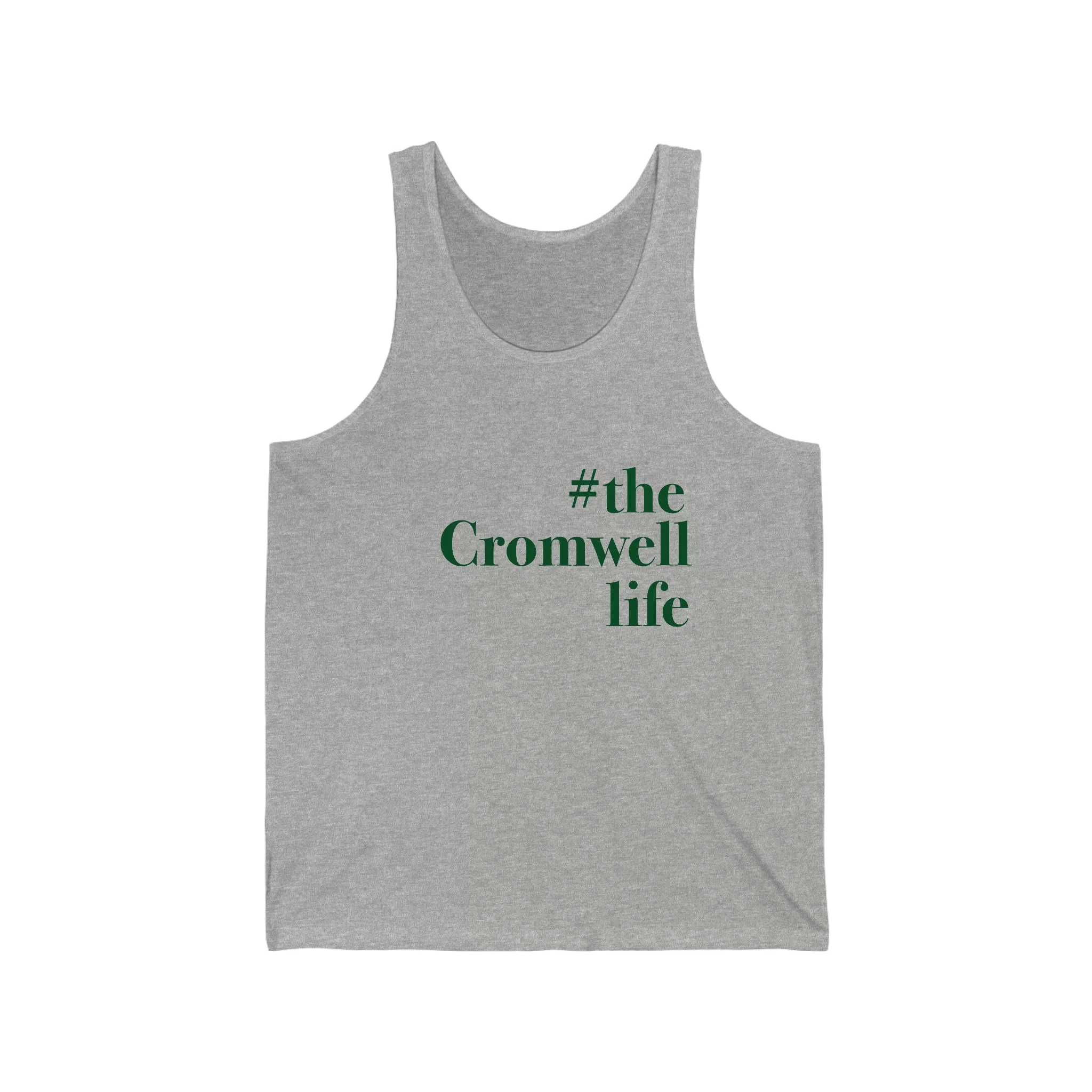 #thecromwelllife Unisex Jersey Tank Top (green)