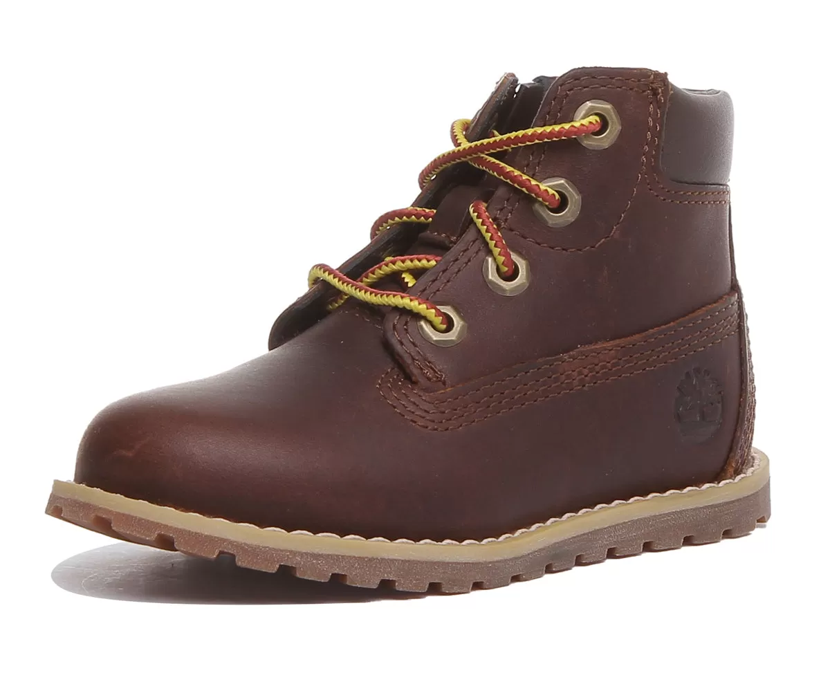 Timberland A127F3 Pokey Pine 6 Inch Boot In Dark Brown For Toddler