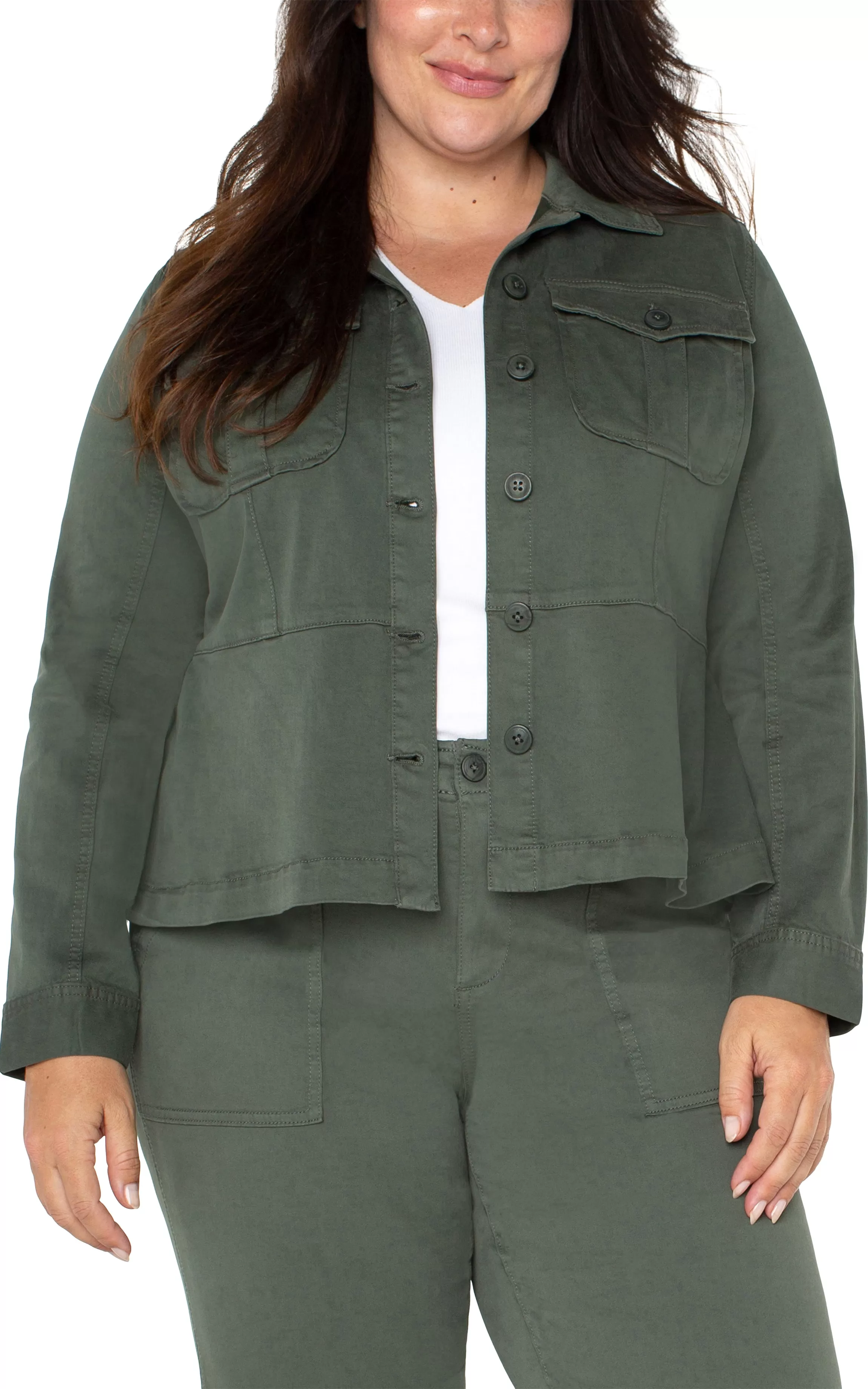 TRUCKER JACKET WITH PEPLUM HEM