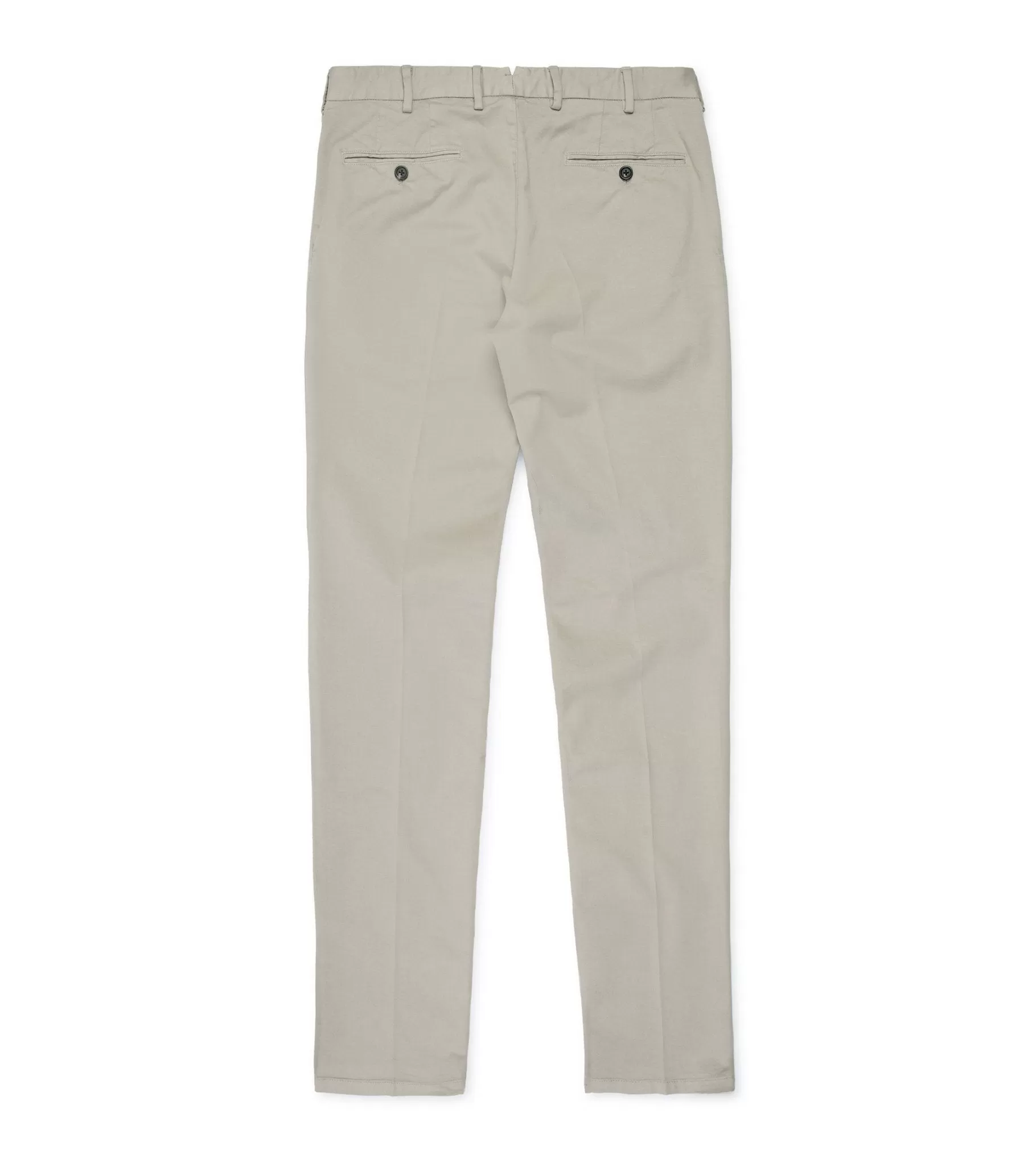 Trunk Welbeck Flat Front Cotton Trousers: Greige