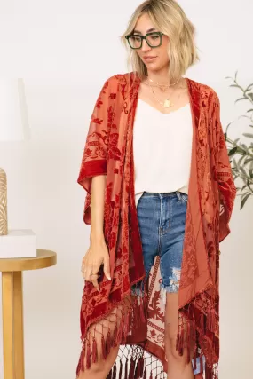 Velvet Burnout Tapestry Kimono (S-3XL)