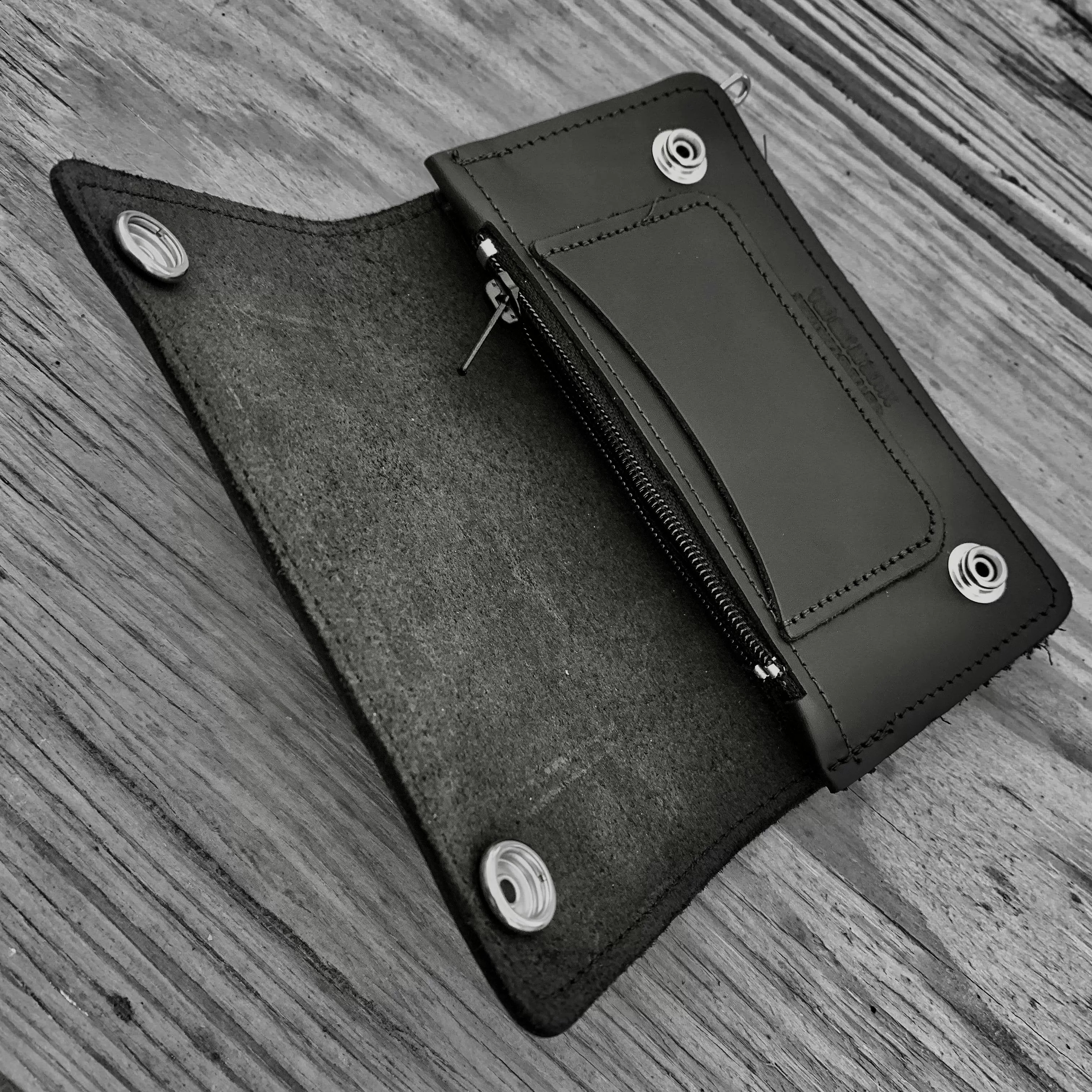 Wallet - Black Biker - 3.5” x 6” - Genuine Leather - BW3x6