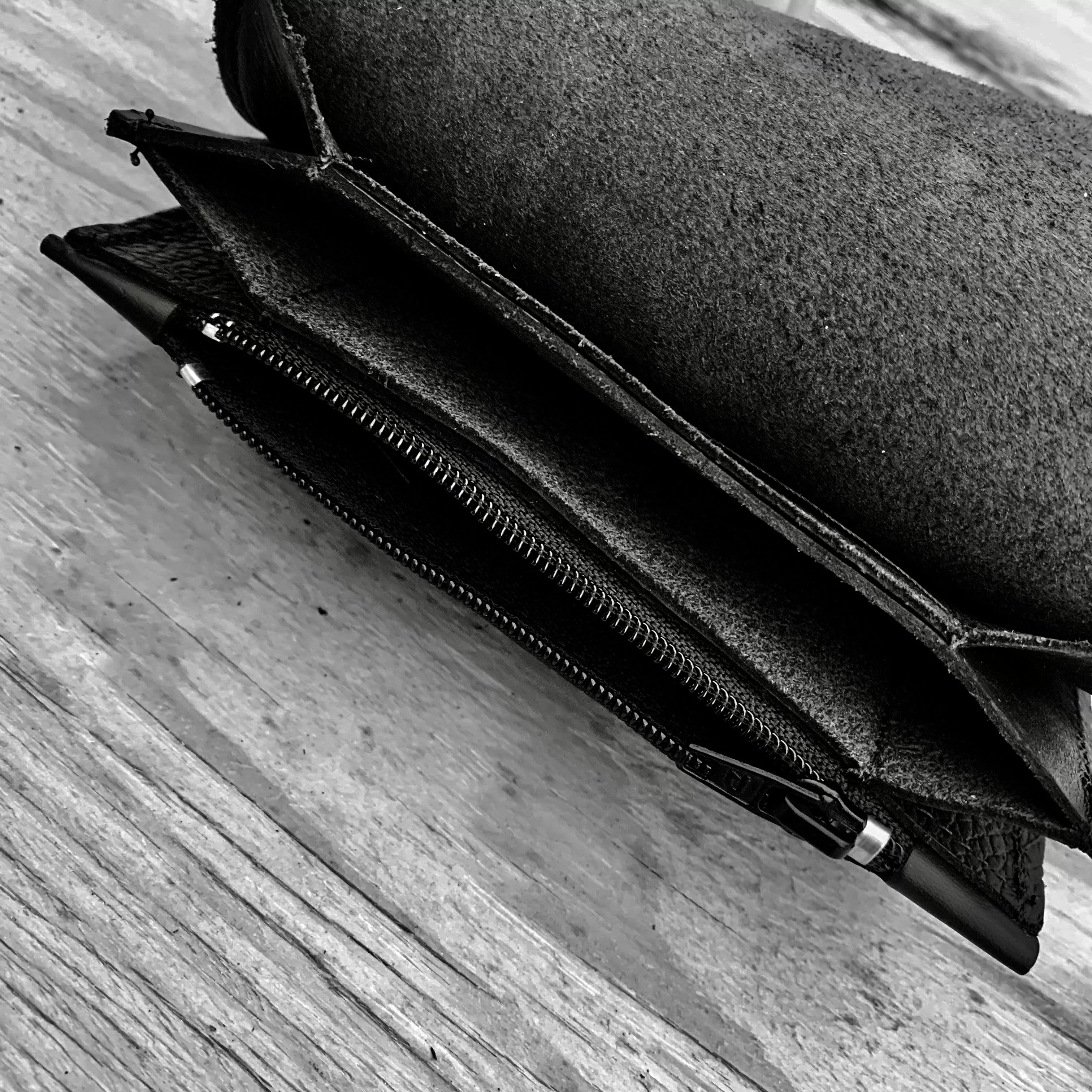 Wallet - Black Biker - 3.5” x 6” - Genuine Leather - BW3x6