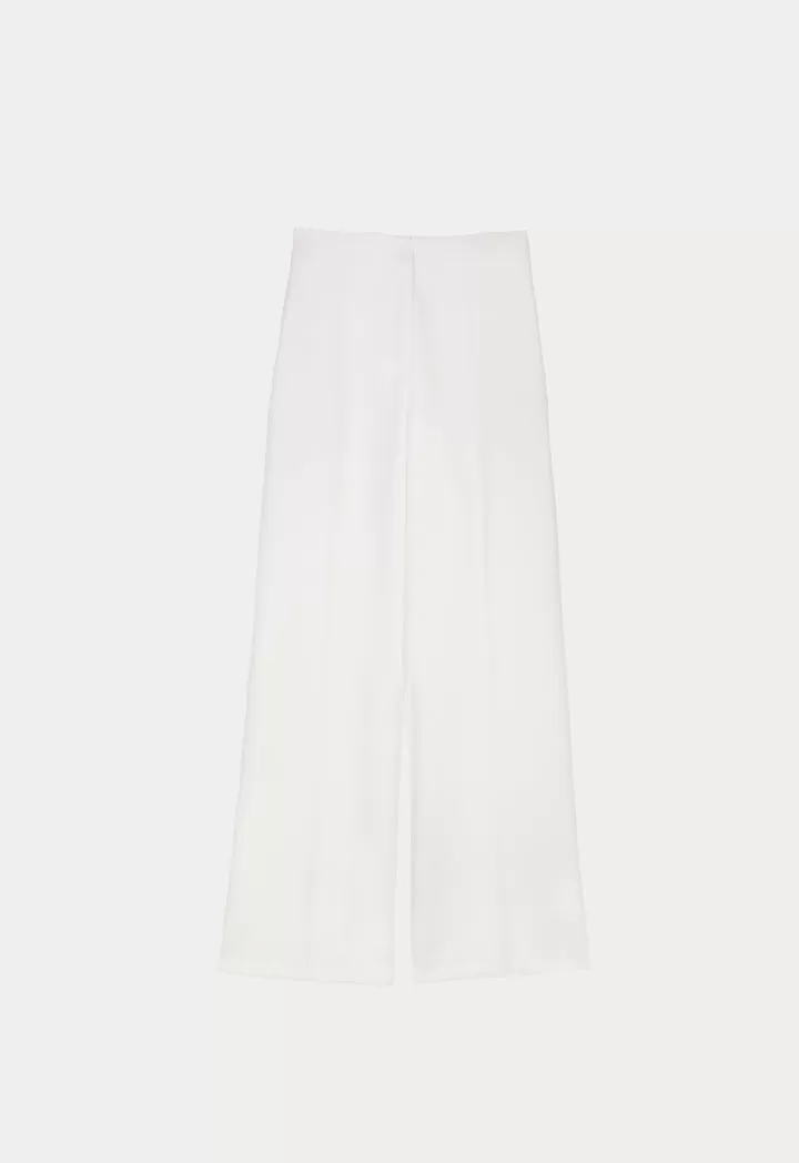 Wide Leg Solid Straight Trouser