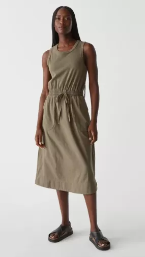 Wilhelmina Mixed Fabric Midi - Camo