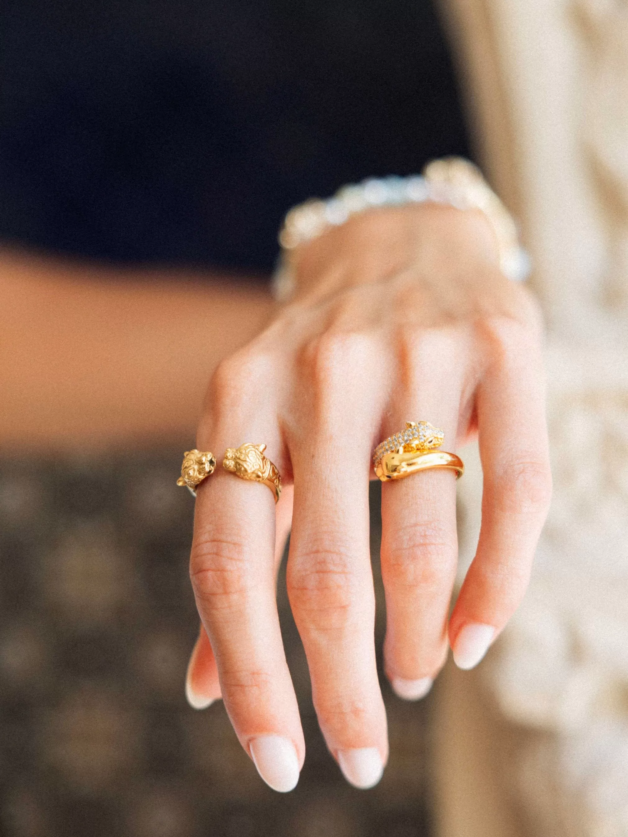 Women's Panther Ring in Gold