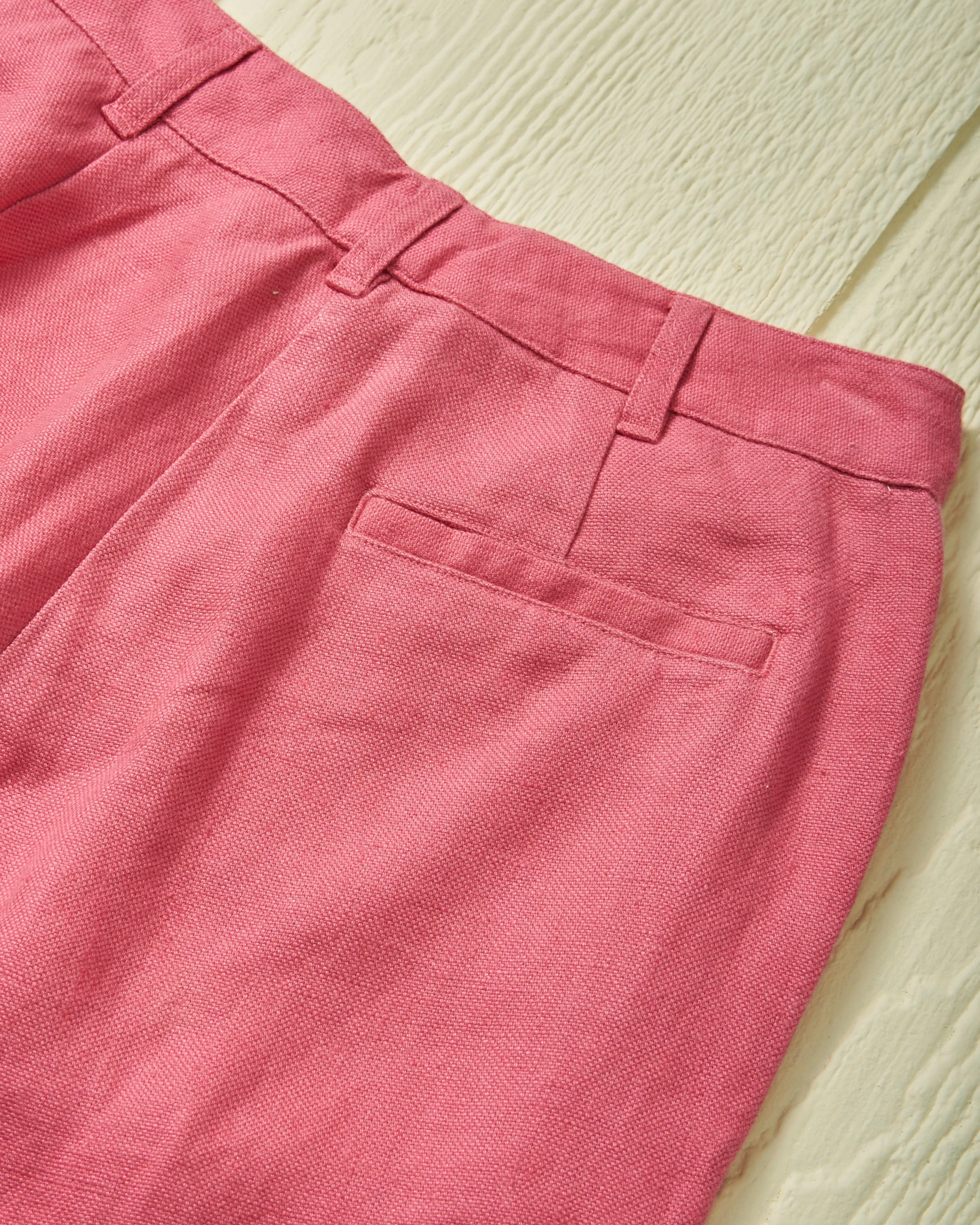 Women's Relaxed Linen Pant in Raspberry