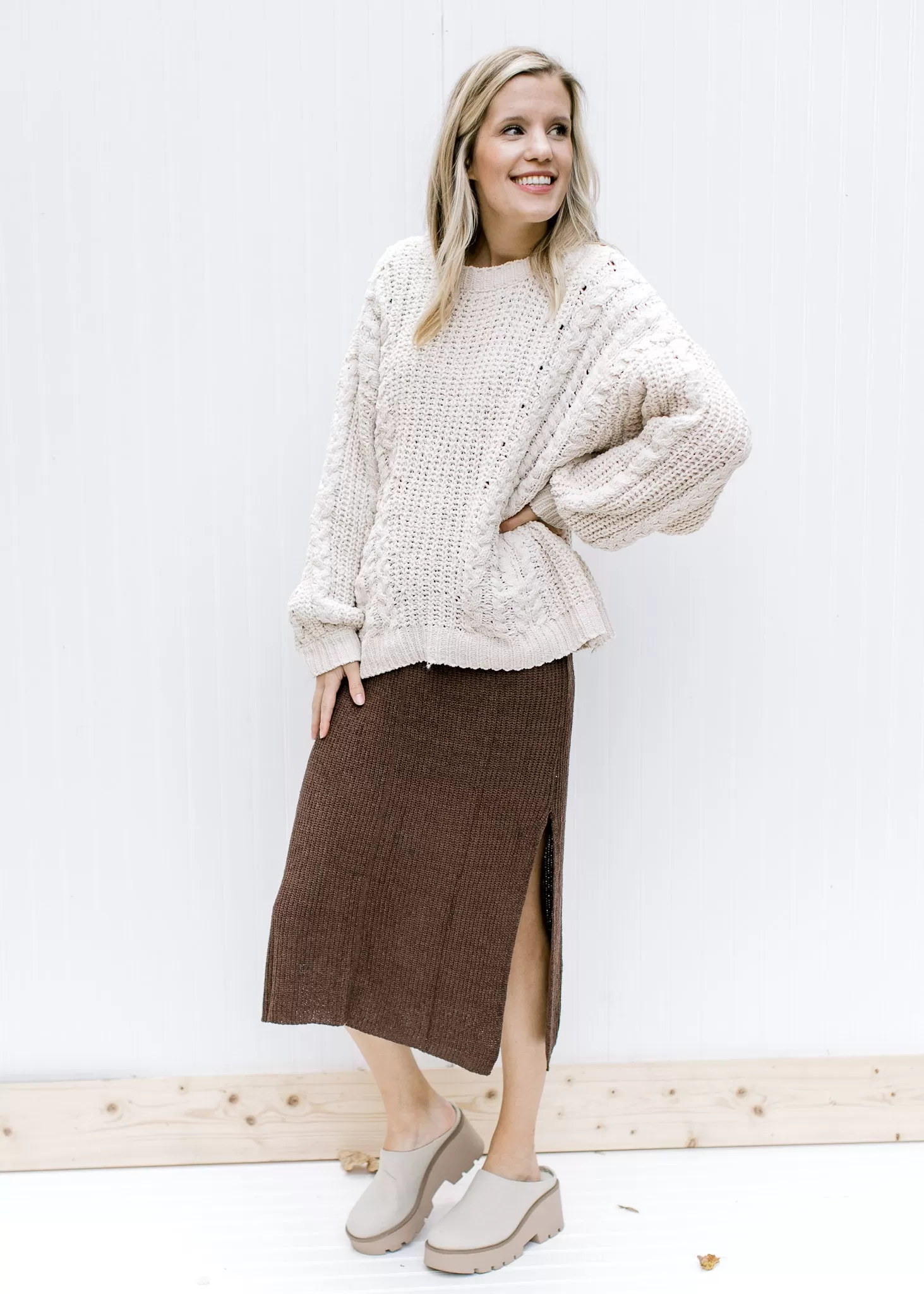 X Brown Layer Me Sweater Dress