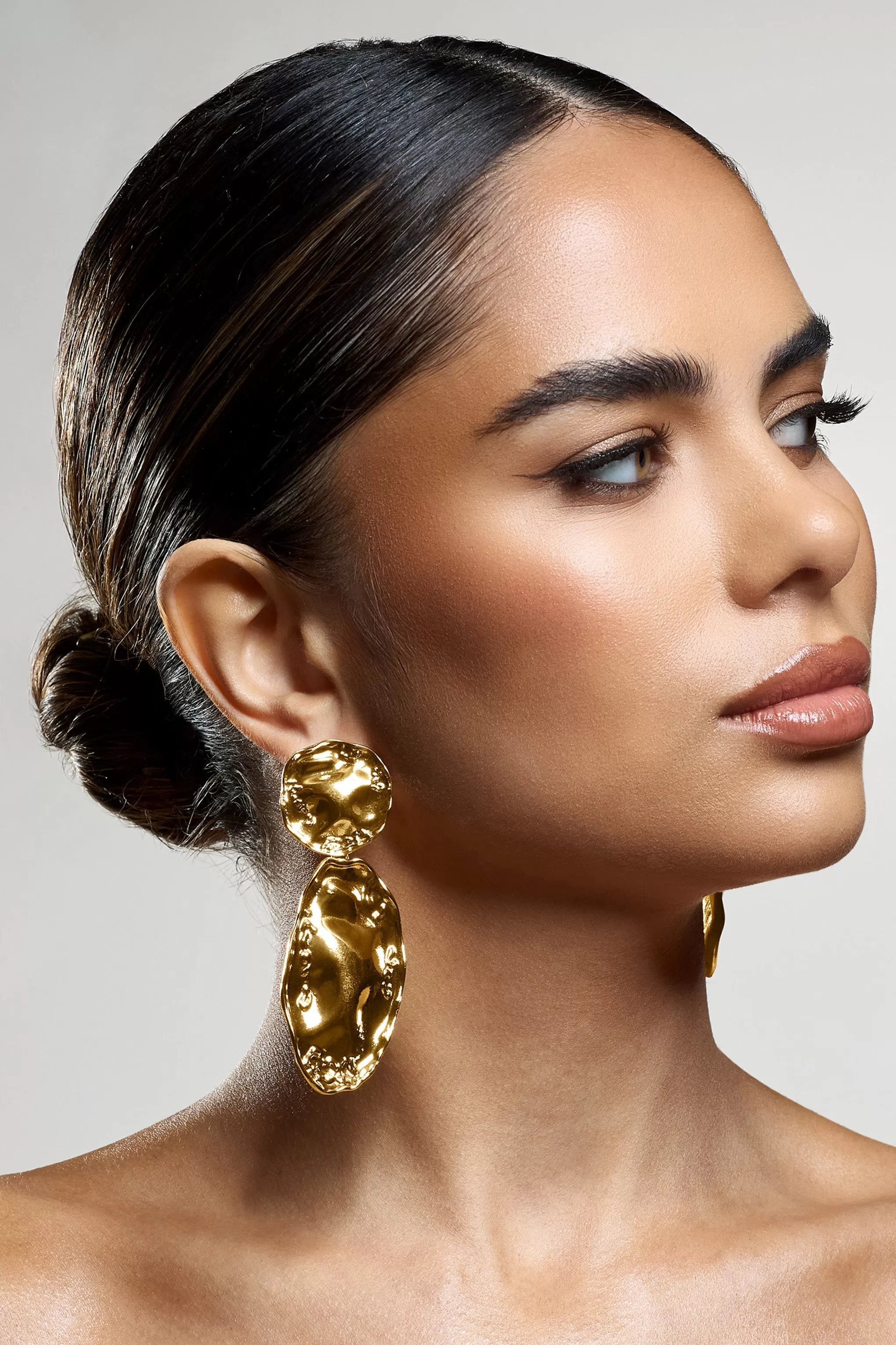 Zen | Gold Abstract Drop Circle Earrings